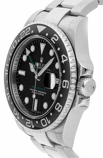 Rolex GMT-Master II 116710LN Relógio preto masculino de aço de 40 mm